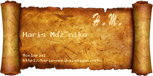 Haris Mónika névjegykártya
